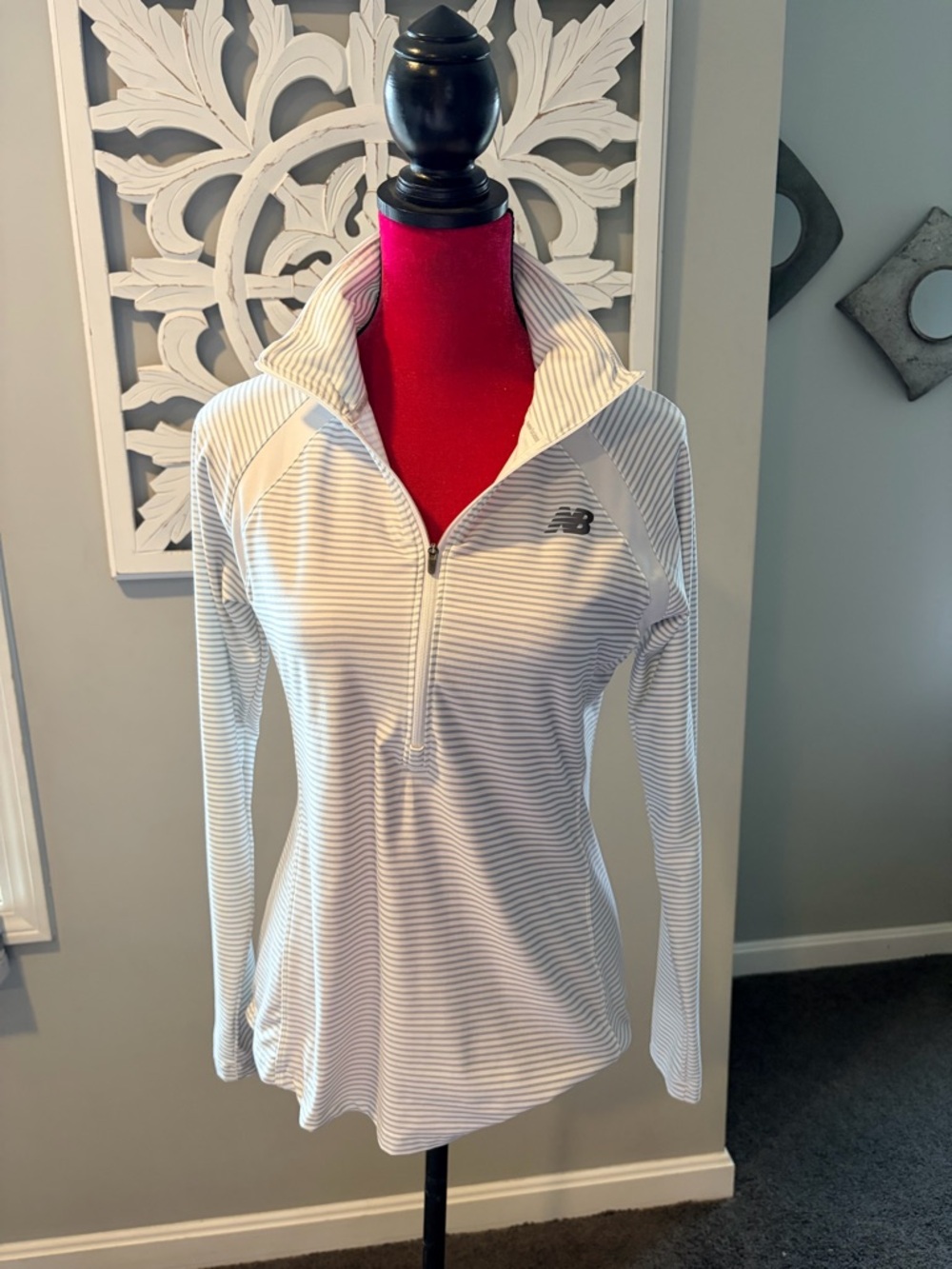 SOLD
New Balance Striped Hooded Zip Top – Fits Like Medium
